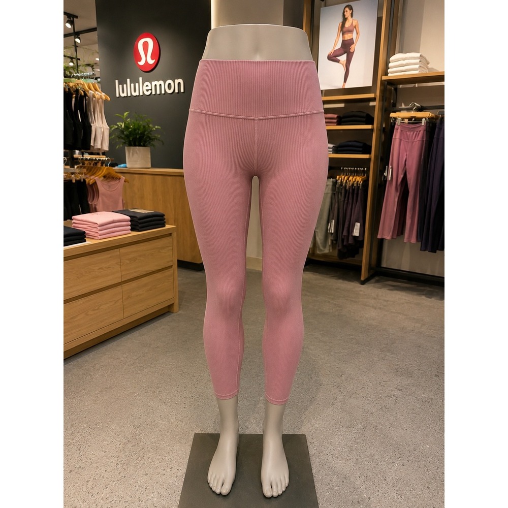Lululemon Align Ribbed High-Rise Cropped Leggings in Dusty Clay Size 4